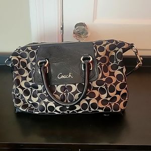 Monogram double-handle Coach purse